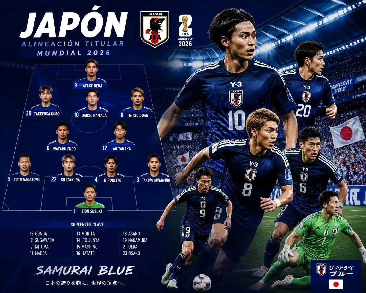 descubre la alineación de la selección de japón para el mundial 2026, con jugadores clave y las últimas novedades que marcarán su camino en la competición.