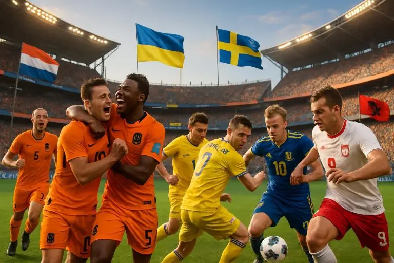 predicción del mundial 2026: análisis de holanda ganando a ucrania y el emocionante partido entre suecia, polonia y albania.