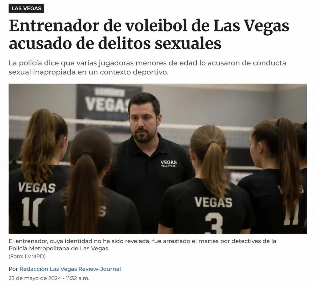 una organización sin fines de lucro sanciona al exentrenador de voleibol de las vegas acusado de delitos sexuales, buscando justicia y protección para las víctimas.
