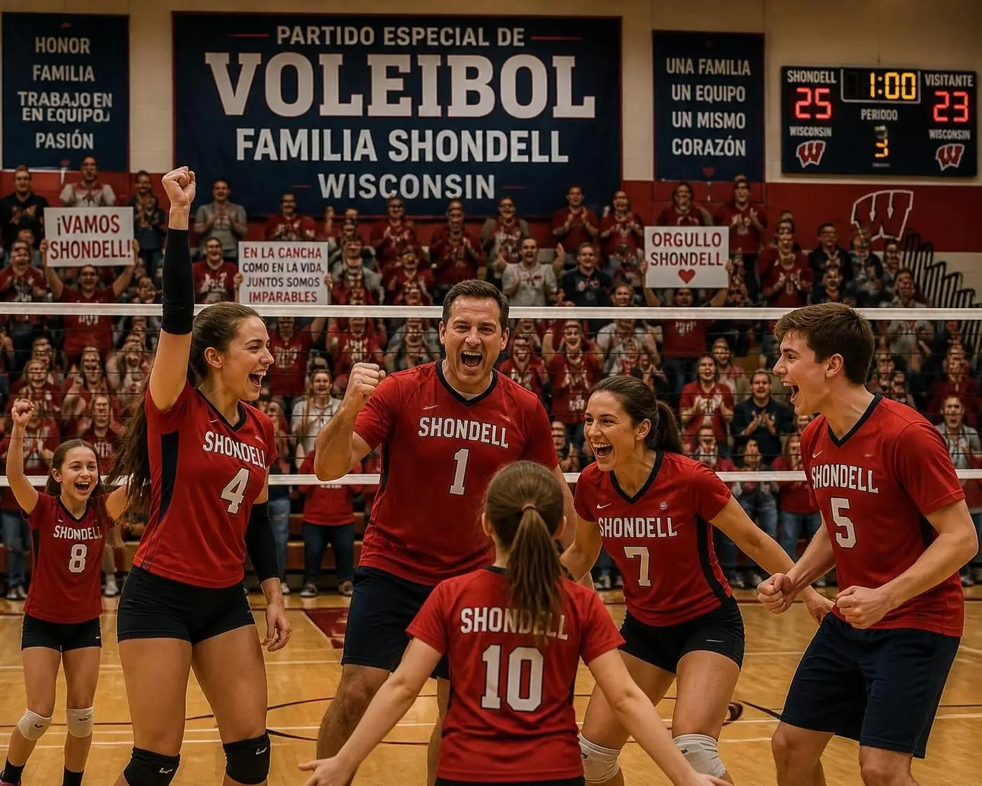 el partido de exhibición de voleibol en wisconsin será una experiencia única y emocionante para toda la familia shondell, celebrando talento y unión.