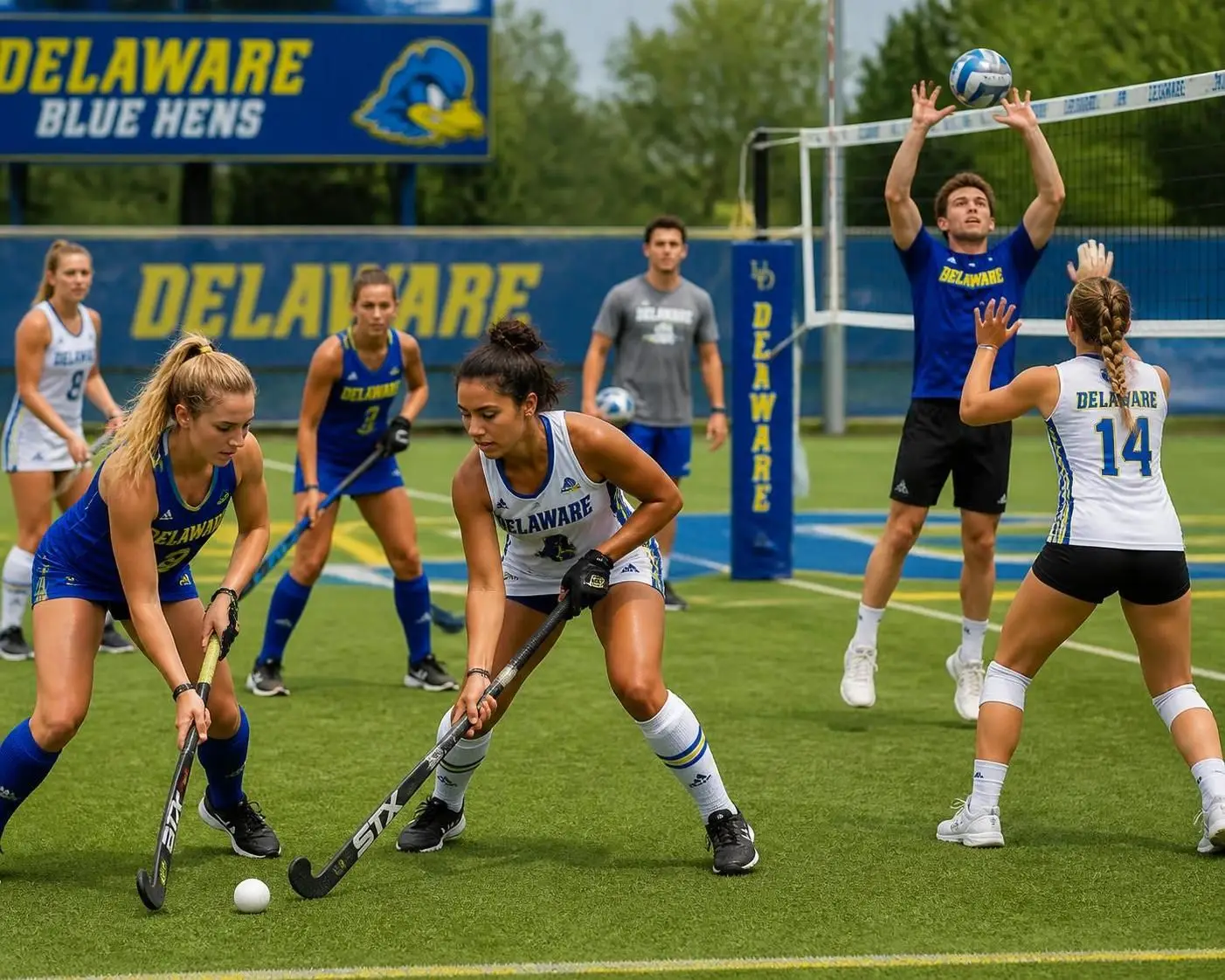 jugadores de hockey sobre césped y voleibol de delaware comparten sus aprendizajes clave y consejos inspiradores de su entrenador para mejorar en el deporte y en la vida.