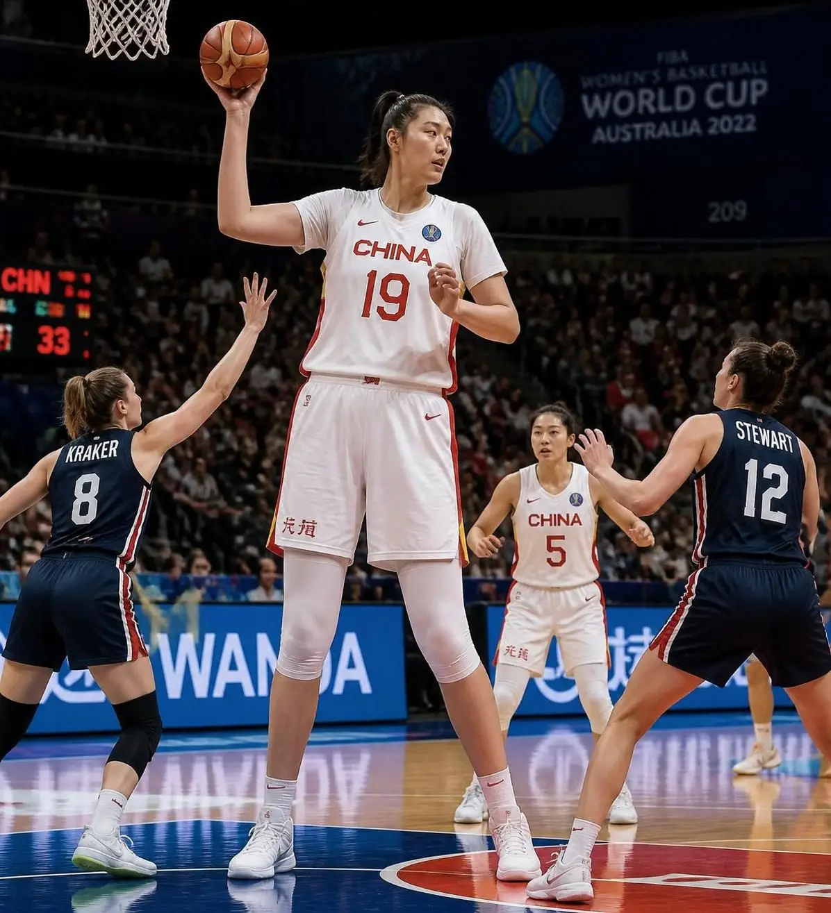 descubre a zhang ziyu, la imponente pívot de 2,18 m que está dominando el mundial femenino de la fiba con su talento y presencia en la cancha.